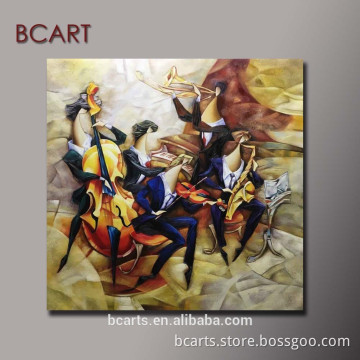 BC16-R012 Nice handmade figurative canvas art painting ,abstract musicians oil painting